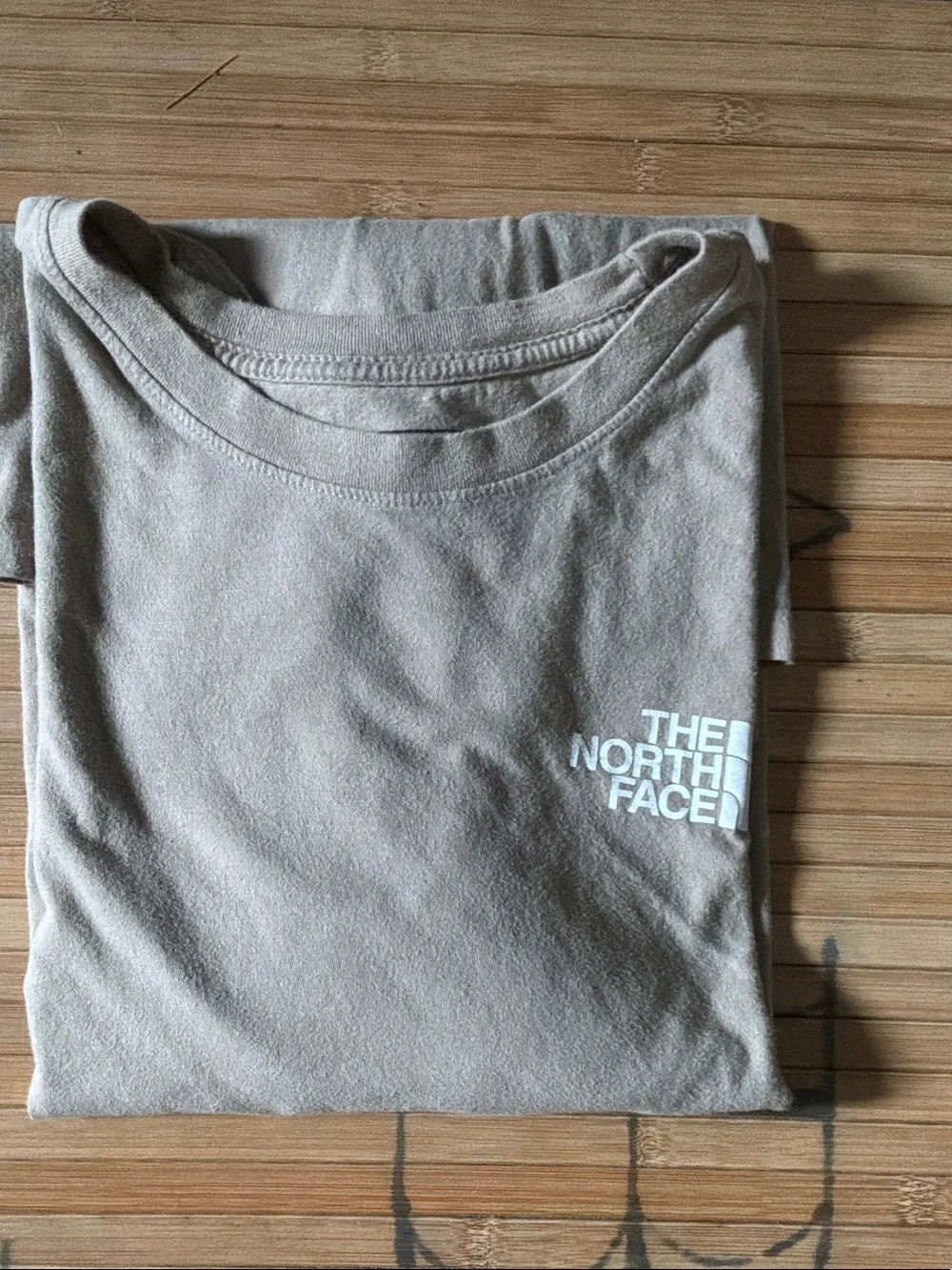 The North Face Men's Short Sleeve Logo Tee — Light Taupe with White Logo